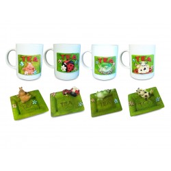 Serie 8 pz mug + piattino da te'