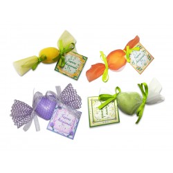 Sapone 25 gr confezionato a caramella LImone, Lavanda, Te' Verde e Zagara